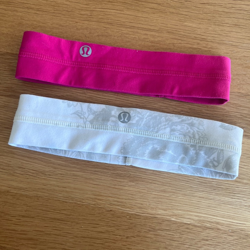 2 Lululemon Headbands in Pink & White
